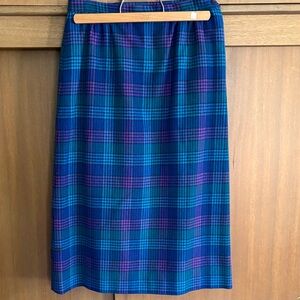 Vintage Pendleton Plaid Blue and Purple Women's pencil  Skirt